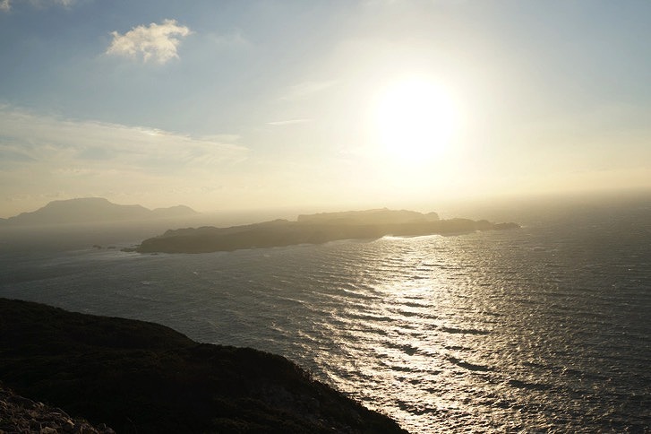 石山展望台の夕日