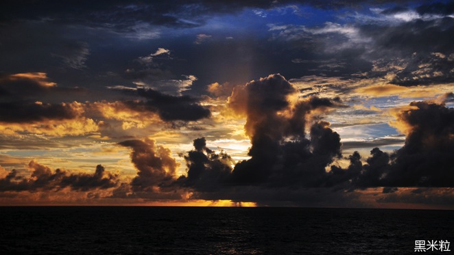 The stunning sunset and evening glow over the Pacific Ocean.