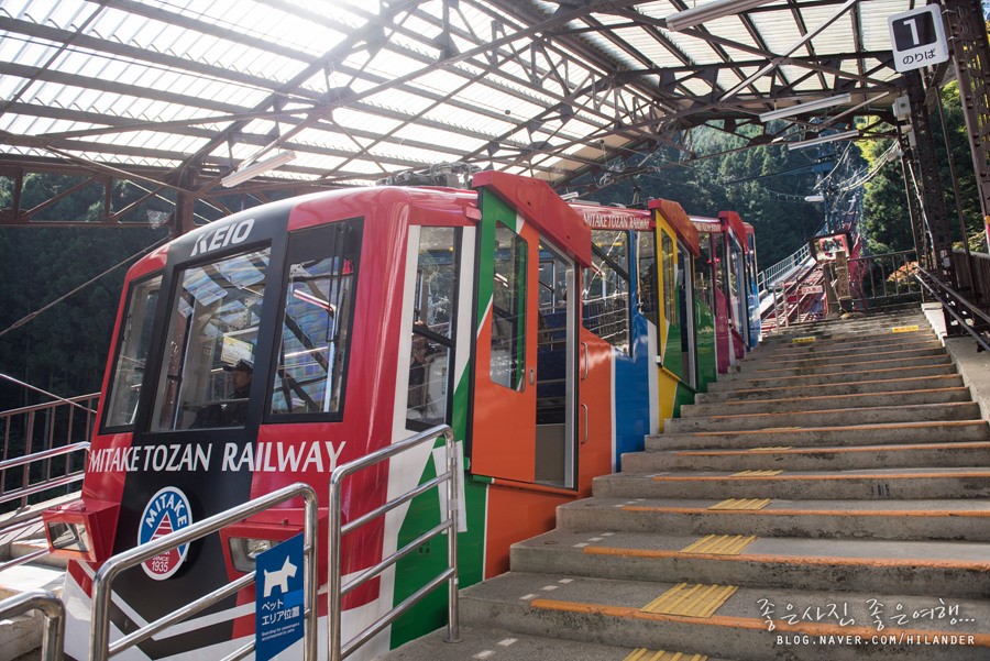 Colorful cable cars