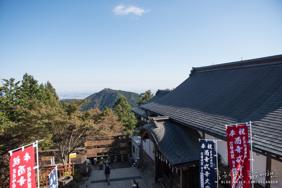 Looking down from the front of the main shrine