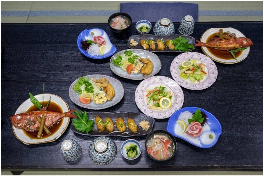 Dinner at Shikinejima Accommodation