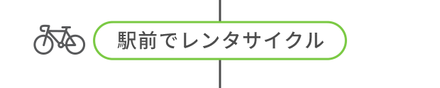 駅前でレンタサイクル