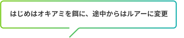 はじめはオキアミを餌に、途中からはルアーに変更